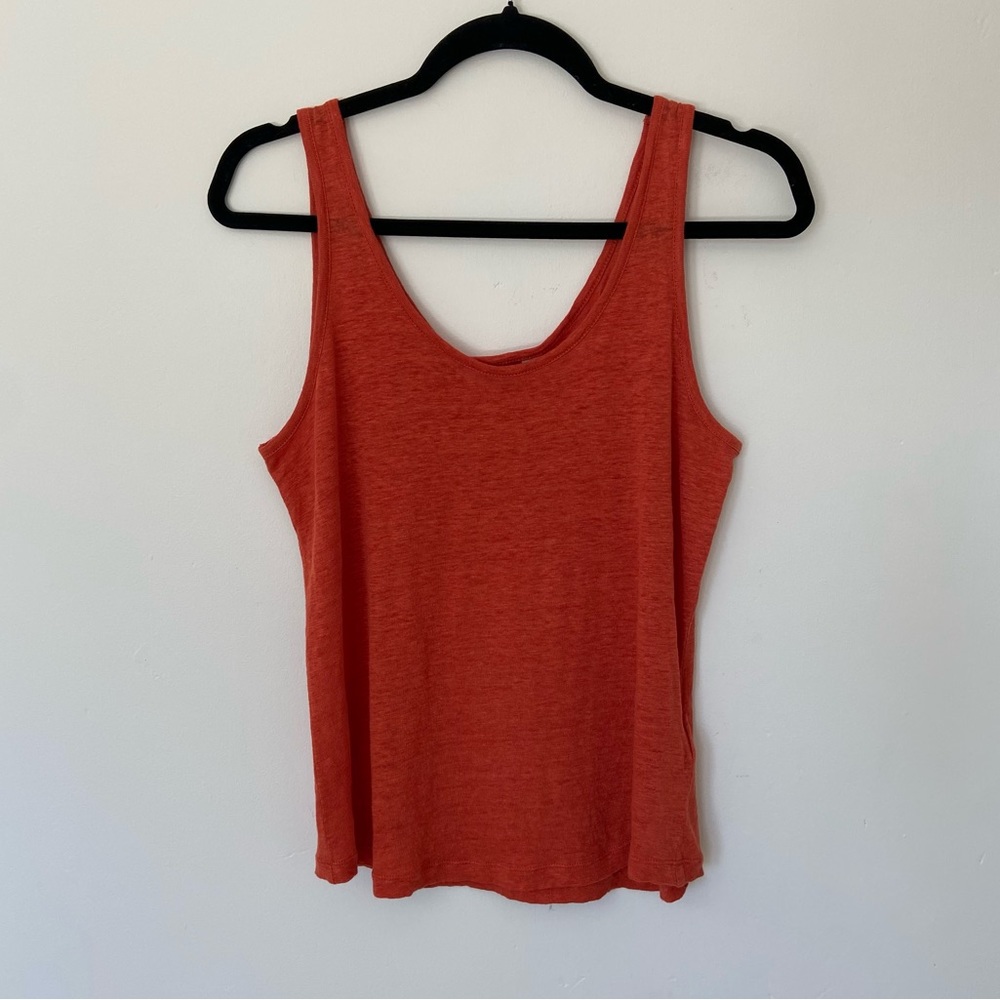 Womens Red Scoop Neck Tank Top